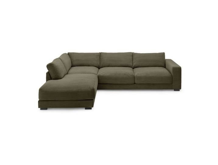 Trendstore Hailey Ecksofa in Cord - verschiedene Farben - Cord Duo brown - links Ottomane links oder rechts, inkl. Rücken- und Zierkissen, bequeme und langlebige Polsterung, pure Entspannung, trendiger Cordbezug in fünf Farben die begeistern Modern, Zeitlos