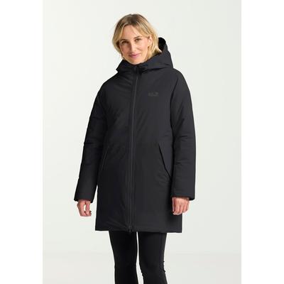 Winterjacke JACK WOLFSKIN "FROST HAVEN JKT W", Damen, Gr. XS, schwarz, Obermaterial: 100% Polyester. Füllung: 100% Polyester. Futter: 100% Polyester, Jacken Winterjacke, leicht konstruiert, wasserdicht, winddicht, wärmende Füllung