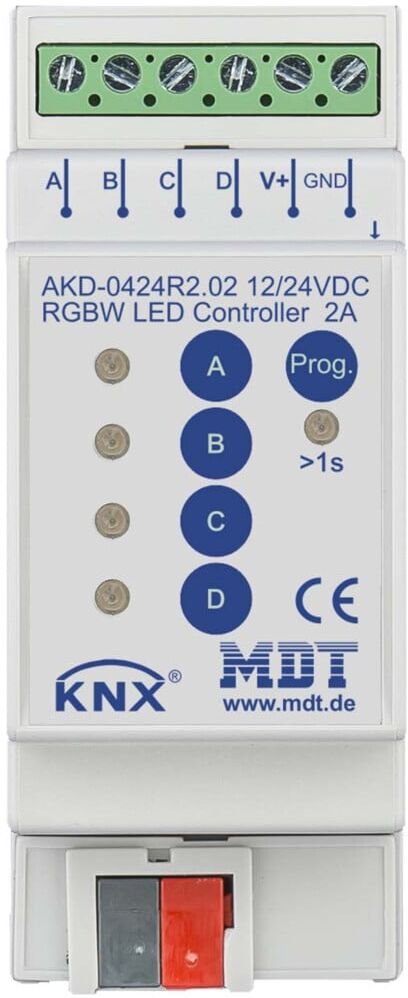 MDT technologies LED Controller 4-Kanal 2/4A, RGBW, 2TE, REG AKD-0424R2.02)