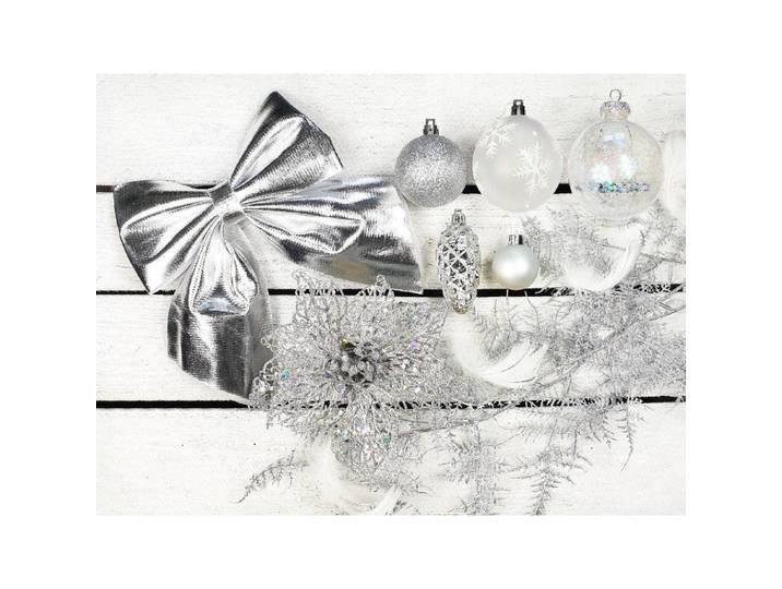 Laalu Weihnachtsbaumschmuck-Set Winterkönig 93-teilig, für Weihnachtsbäume 120–210 cm, inkl. Aufbewahrungsbox, Weiß, Silberfarben, Kunststoff, Rund, 55x50x75 cm, Dekoration, Weihnachtsdekoration, Christbaumschmuck