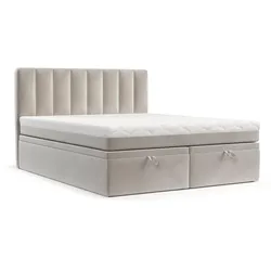 BOXBETT Lume 140/200 cm Hellbeige im Paros Stoff