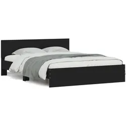 vidaXL Bettgestell mit Kopfteil Schwarz 150x200 cm