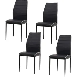 HTI-Living, Stühle, Esszimmerstuhl Madison Kunstleder Schwarz 4er-Set