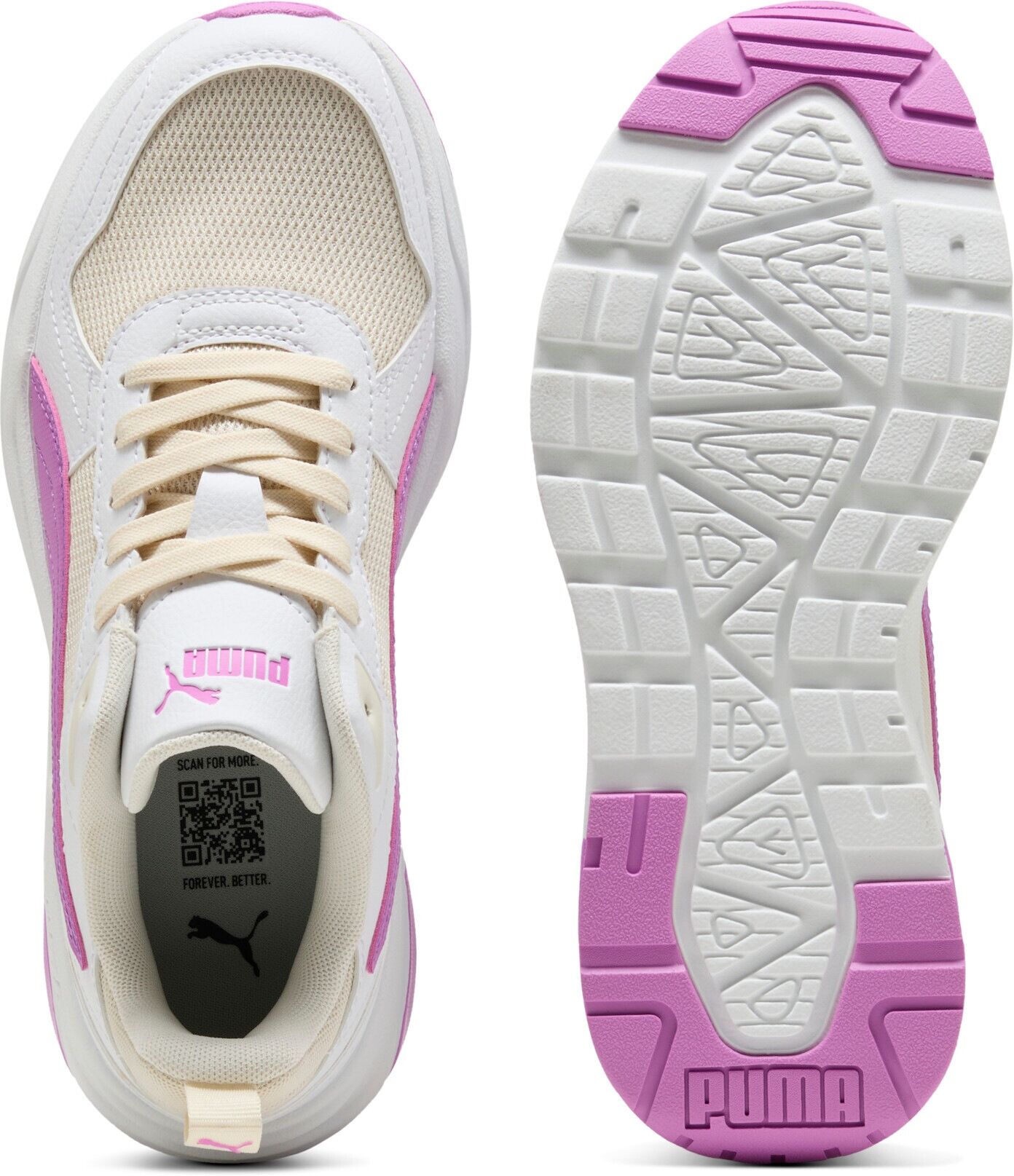 Sneaker PUMA "TRINITY 2 LT", Damen, Gr. 40,5, Textil, pink (alpine snow, electric orchid, puma weiß), Schuhe Sneaker, für sportliche Aktivitäten und Streetwear, mit SOFTFOAM+ Einlegesohle alpine snow, electric orchid, puma weiß 40,5, Textil