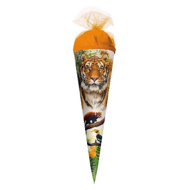 Magni Schultüte Tiger 50 cm klein - rund - Zuckertüte Wildtier (50 cm, 1x) (675279)