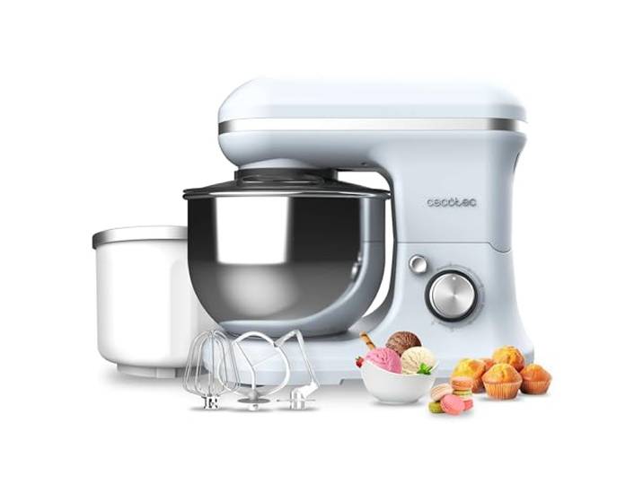 Cecotec Batteur Mélangeur Cecomixer Merengue 5L 1200 Ice-Cream Bleu. 1200 W\, Bol en Acier Inoxydable de 5 L et Accessoires pour Battre et Pétrir\, Comprend une Fonction pour Faire de la Glace