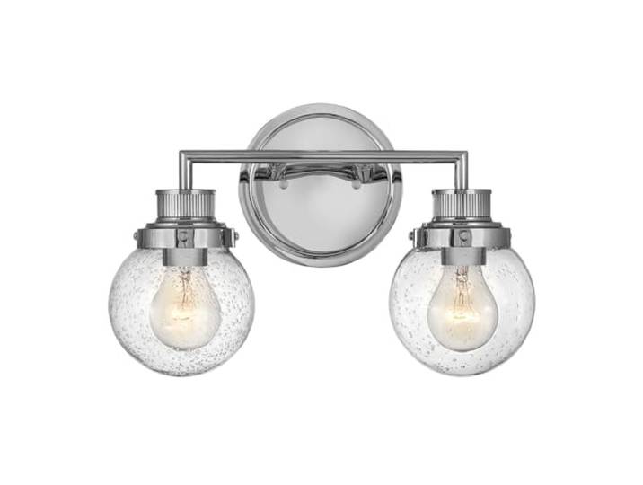 Wandlampe Wandleuchte Badezimmerleuchte Chrom Glas IP44 Spiegellampe 2-Flammig