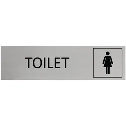 CombiCraft Aluminium Türschild Toilet Damen 165x45mm mit 3M-Tape