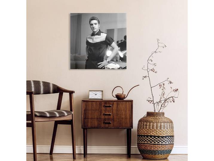 Acrylglasbild QUEENCE Elvis , grau (farbe bild(er): grau), B:40cm H:40cm T:0,4cm, Bilder, Acrylglasbild, Fine Art-Print in Galeriequalität