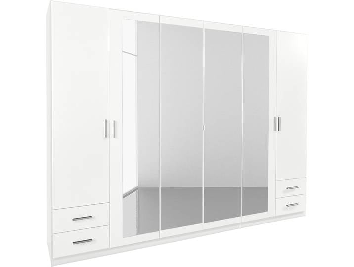 Kleiderschrank RAUCH Drehtürenschrank Schrank Garderobe Wäscheschrank Schlafzimmer FLEXX , weiß, B:270cm H:210cm T:54cm, Holzwerkstoff, Schränke, Kleiderschrank, mit 4 Schubkästen