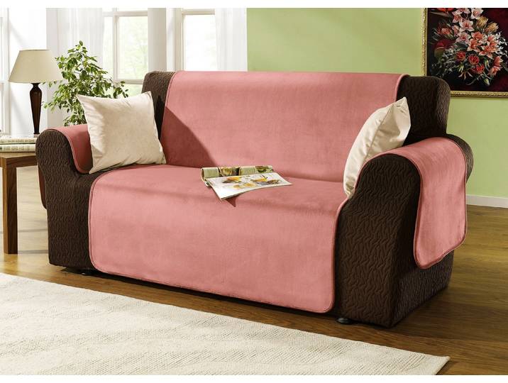 Edel und angenehm: Rutschfeste Wohnaccessoires für Sie!, Altrosa, Größe 103 (Couchschoner, 100x200 cm)