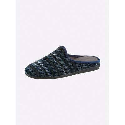 Hausschuh CLASSIC, Herren, Gr. 43, blau (marine, gemustert), Basic, Schuhe Hausschuh