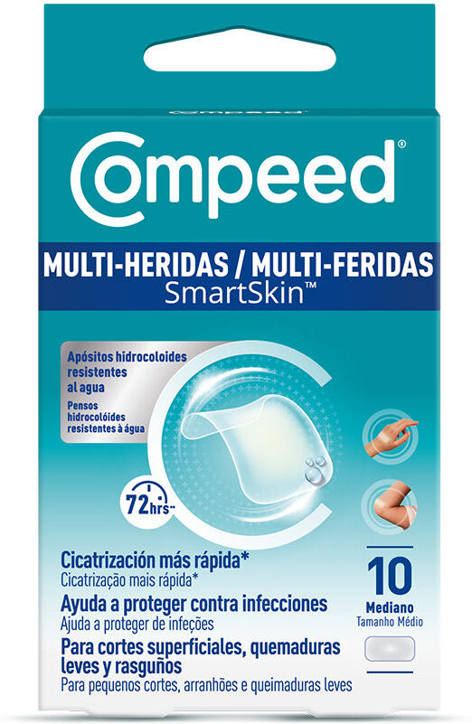 Compeed MULTI-HERIDAS Smartskin apósitos hidrocoloides impermeables medianos 10 u