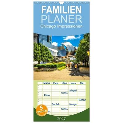 Familienplaner 2027 - Chicago Impressionen mit 5 Spalten (Wandkalender, 21 x 45 cm) CALVENDO