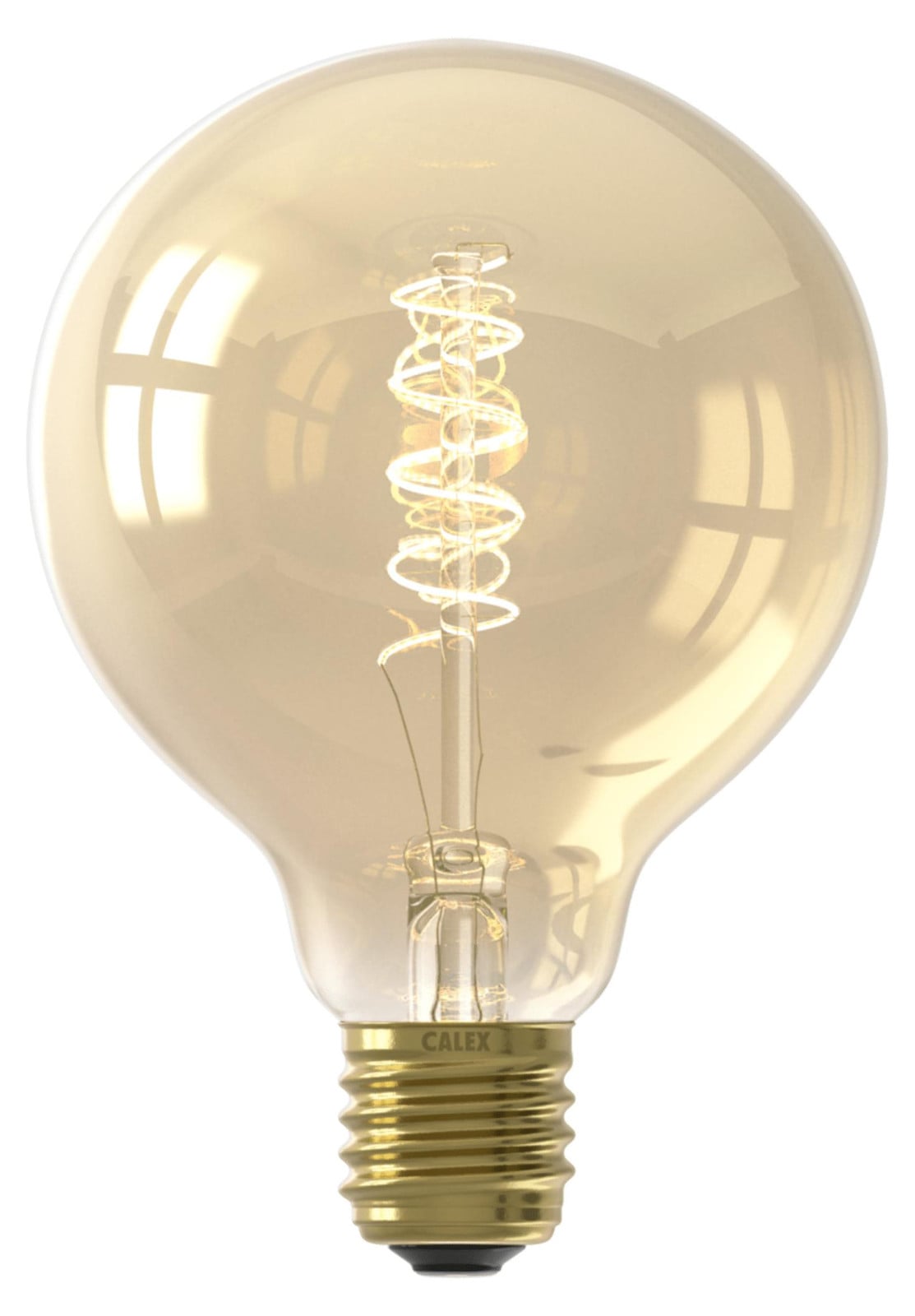 Calex LED lamp G95 spiraalvormig filament vintage goud E27 2100K warm wit dimbaar