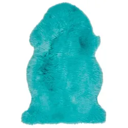 WARM & COMFY Schaffell 100 cm, türkis Wolle Blau Türkis cm