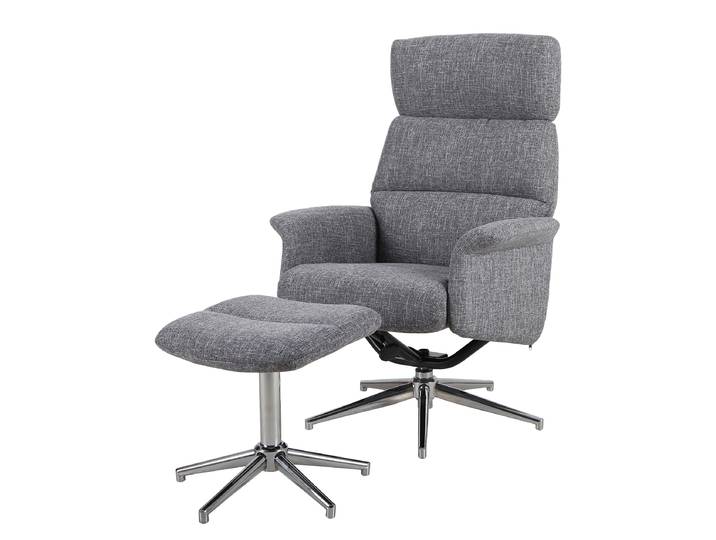 Relaxsessel Grau/Grau Webstoff 74 x 106 x 72cm