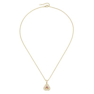 Kette mit Anhänger SMART JEWEL "Anhänger mit Zirkonia und Zierstein, Silber 925", rot, Halsketten, Damen, 45cm, Silber 925 (Sterlingsilber)