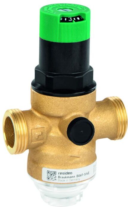 Honeywell Druckminderer D06F1E mit Einstellanzeige, Messing E, 1"