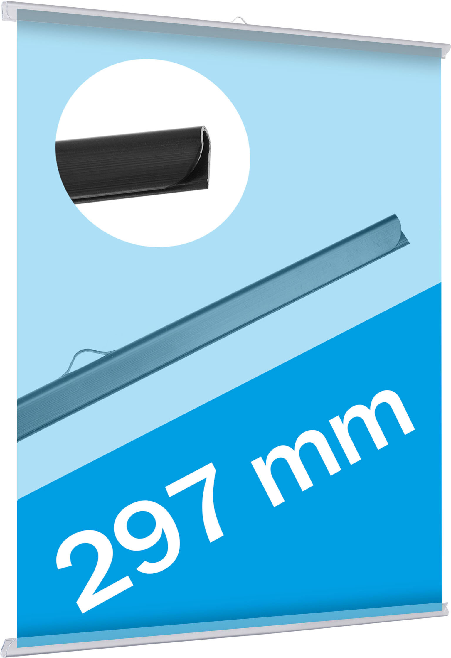 SPRINTIS 1 Profilo porta poster, plastica 1 gancio   trasparente   297 mm