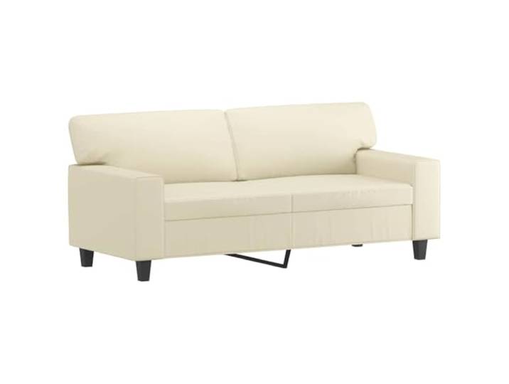 Makastle 2 Sitzer Sofa Couch Creme 140 cm Kunstleder
