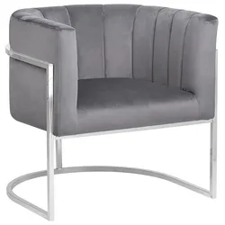 SESSEL Samtstoff grau Larvik
