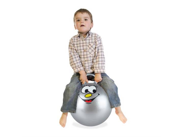 Relaxdays 2x Hüpfball für Kinder, grau