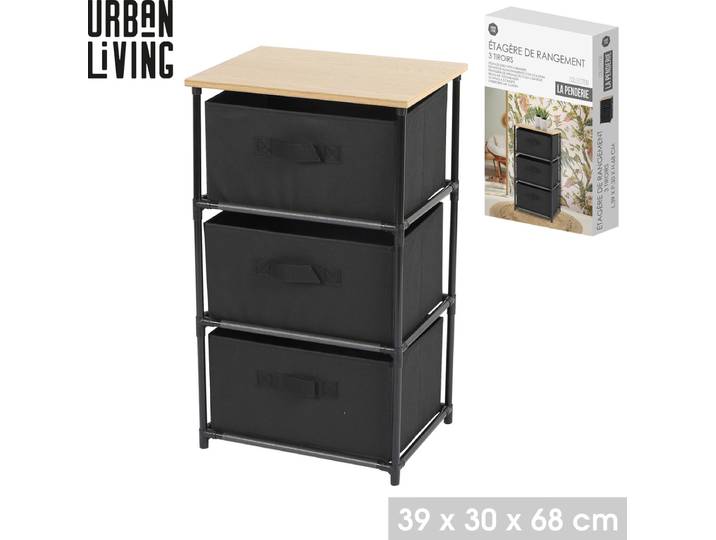 \ LE KUBE\ REK MET 3 LADES 39 × 30 × H68 CM