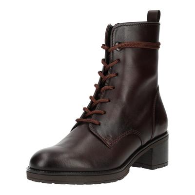 Schnürstiefelette GABOR "Gabor Stiefelette Leder", Damen, Gr. 39, braun (saddle), Leder, Schuhe Schnürstiefelette