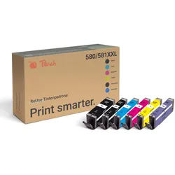 Peach Spar Pack mit foto blau Tintenpatronen XXL-Ergiebigkeit, kompatibel zu Canon PGI-580XXL, CLI-581XXL