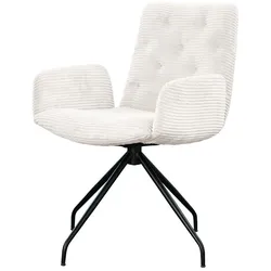 DREHSTUHL NEW CHARME Weiß Cord (1er-Set)