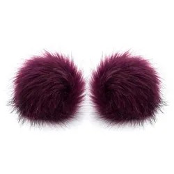 buttinette Fellimitat-Bommel, beere, Größe: 12 cm Ø