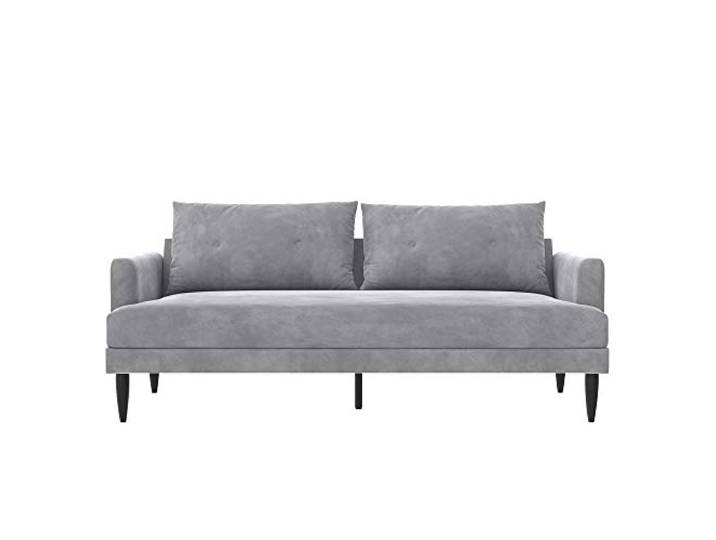 Bailey Sofa 3 Sitze in Samt Hellgrau