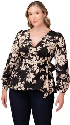 KIYONNA Natasha Long Sleeve Wrap Top