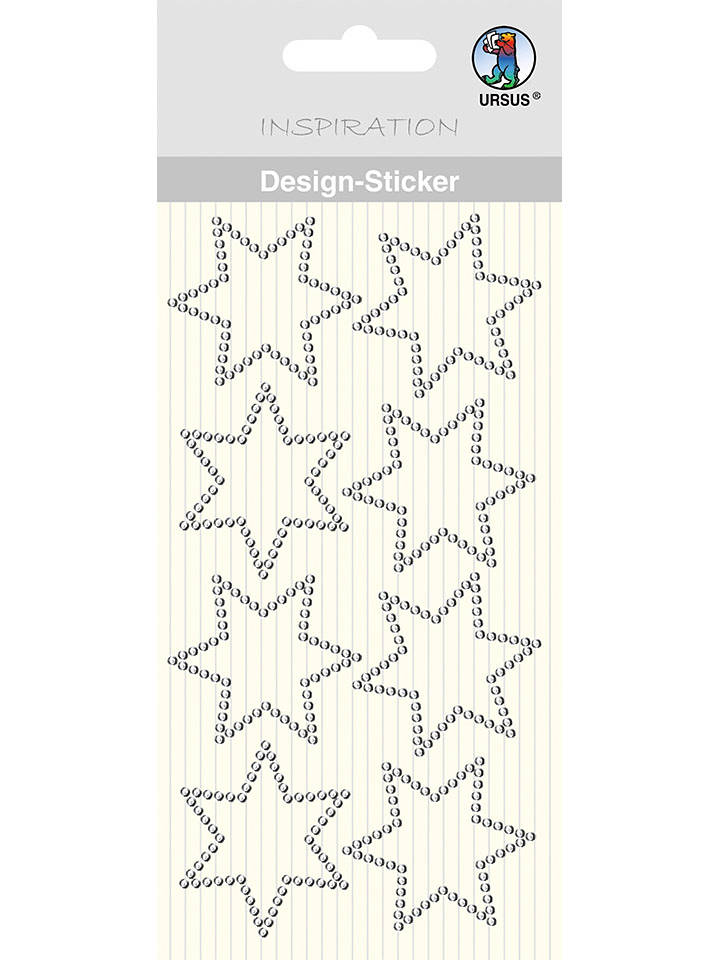 URSUS Design-Sticker "Sterne" in Silber - onesize