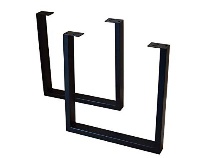SAM Tischgestell, 2er Set, Roheisen lackiert, schwarz 70x74cm Kufengestell für Holztische