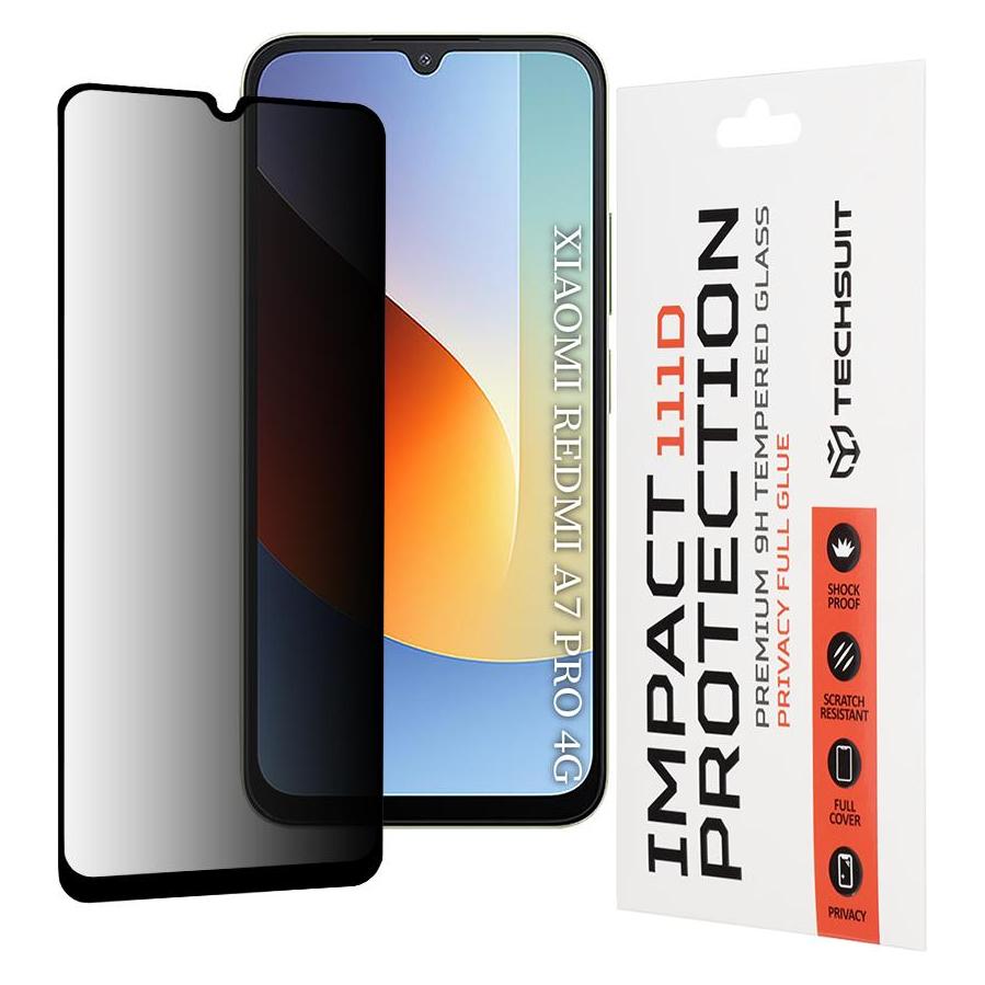 Techsuit - 111D Privacy Full Glue - Xiaomi Redmi A7 Pro - Black (Xiaomi Redmi A7 4G) (69488521)