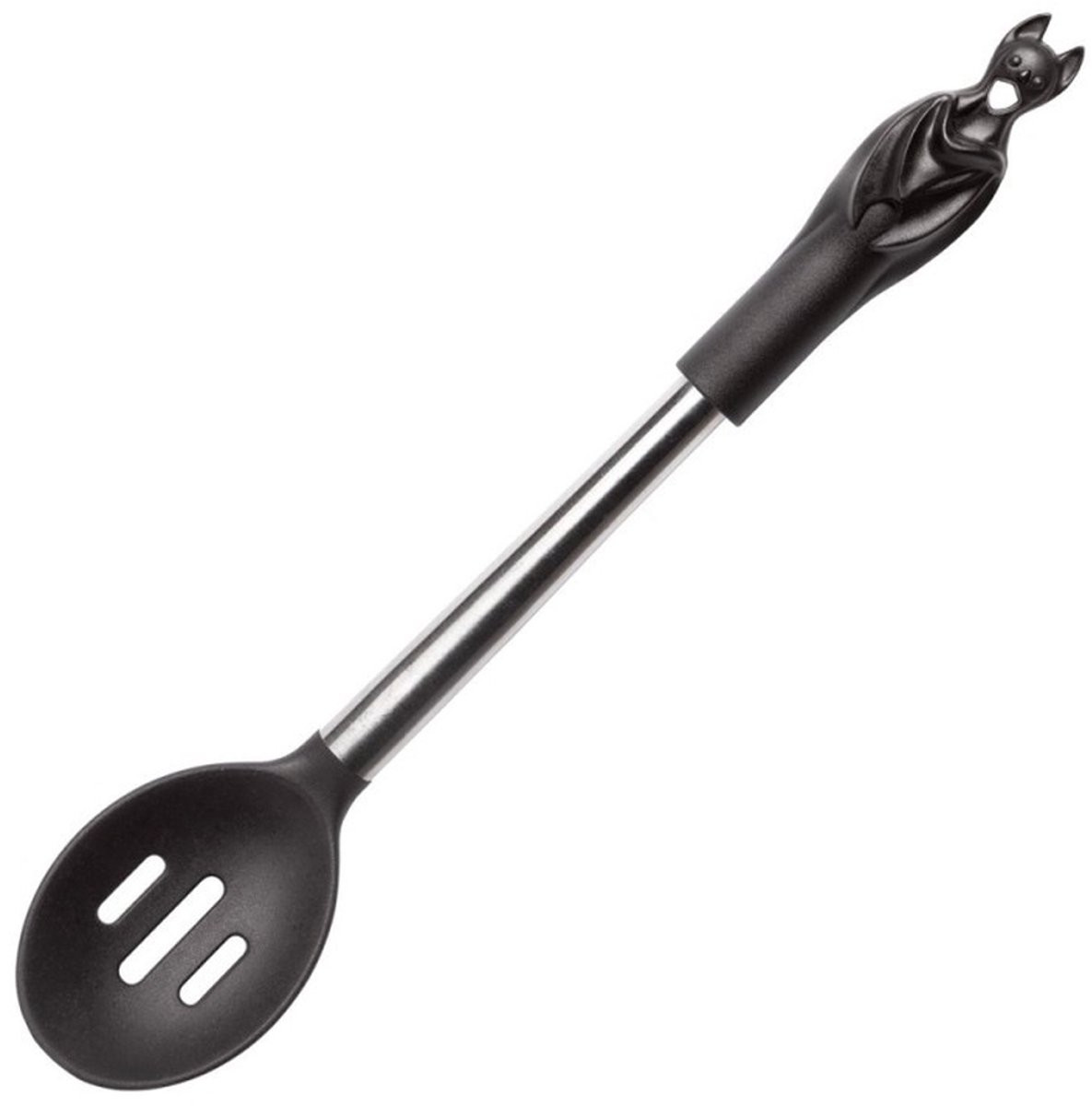 Alchemy Black Bat Slotted Spoon Lepel - Zwart