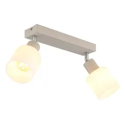 Deckenleuchte Spotlampe Spotstrahler 2-Flammig E14 beweglich Glas opal sand