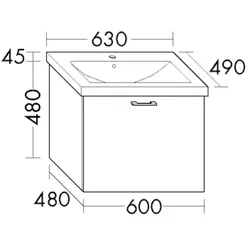 Burgbad Keramik-Waschtisch+Waschtischunterschrank System 30 Preisgruppe 1 Aqua Rauchgrün SFAV063F6917C0001