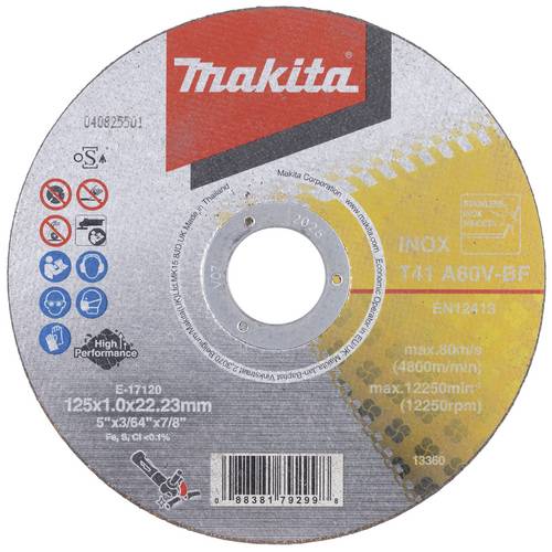 Makita E-17120-12 Trennscheibe gerade 125mm 12 St. Metall, Edelstahl