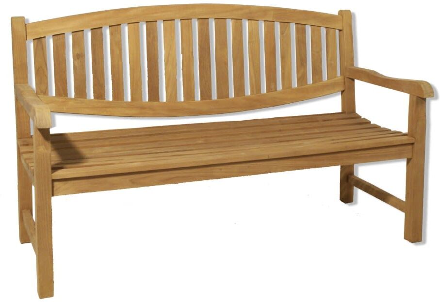 MACABANE Banc de jardin ovale en teck Marron 150x98x63cm