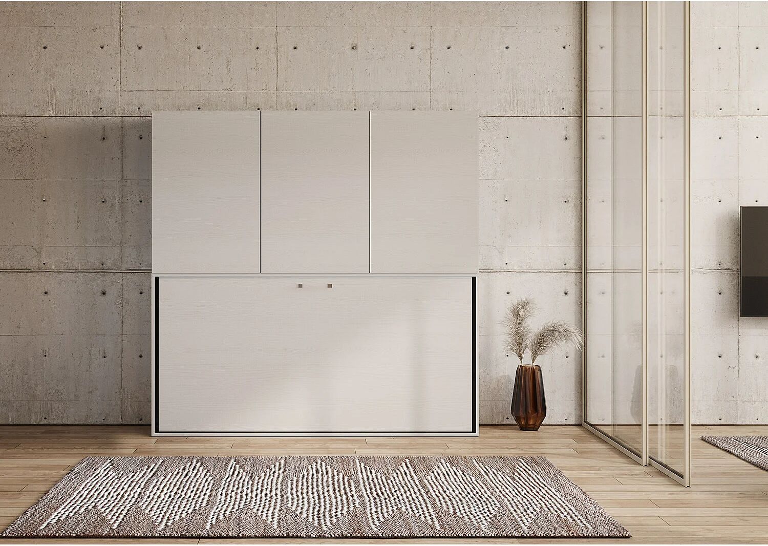 ITAMOBY Horizontaal Kando eenpersoons opklapbed samenstelling D eiken wit