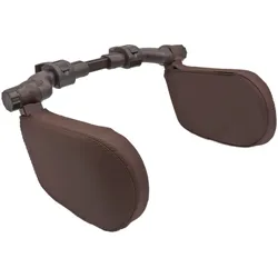 EasyTravel ergonomisches Auto Reise Kopfkissen - Kunstleder kaffee-braun / Doppelnaht kaffee-braun