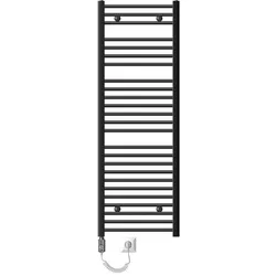 Elektrischer Badheizkörper mit Heizstab 1200W 500x1500 mm Anthrazit gebogen mit Seitenanschluss & Thermostat Touchbedienung LuxeBath