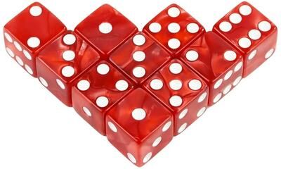 Inspired Finds 16mm Marble Style D6 Dice Set For Board Games And Math Activities red