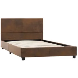 vidaXL Bettgestell Braun Wildleder-Optik 100 x 200 cm