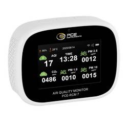 PCE Instruments CO2 Messgerät PCE-RCM 7 CO2 400 ... 5000 ppm Feuchte relativ Formaldehyd Partikel TVOC Temperatur