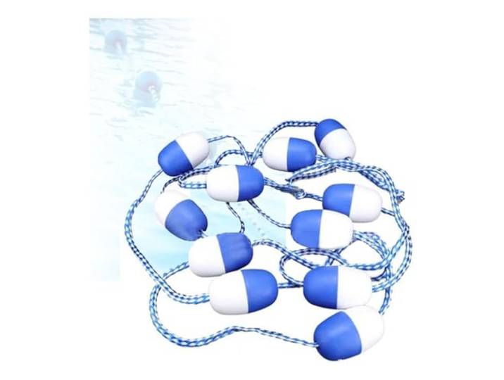 Pealihuy Schwimmbecken-Sicherheitstrennseil mit Haken – Effektive Schwimmmarkierung zum Verbinden von Schwimmbahnen in flachen Badebereichen und an Stränden, 900 cm