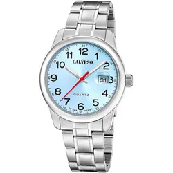 Calypso K5872/3 Herrenuhr Quarz Stahl/Hellblau